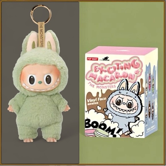 Pop Mart The Monsters Exciting Macaron Plush Pendant Labubu Green Grape